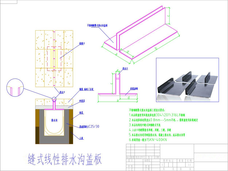 中縫隙式蓋板排水溝